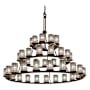 Justice Design Group Wire Glass 60" Wide Ring Chandelier Dark Bronze / Clear Bubbles