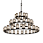 Justice Design Group Wire Glass 60" Wide Ring Chandelier Matte Black