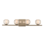 Kalco Corona 4 Light 26" Wide LED Bathroom Vanity Light Satin Nickel