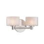 Kalco Willow 2 Light 12" Wide LED Bathroom Vanity Light Chrome