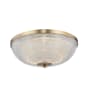 Kalco Portland 16" Wide LED Flush Mount Bowl Ceiling Fixture Winter Brass