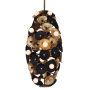 Kalco Damask 20 Light 16" Wide Pendant Black / Vintage Brass
