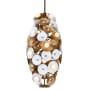 Kalco Damask 20 Light 16" Wide Pendant White / Vintage Brass