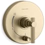 Kallista Central Park West Pressure Balance Trim and Valve With Diverter, Lever Handle Brushed French Gold
