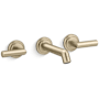 Kallista Pure Paletta by LK 1.2 GPM Wall Mounted Widespread Bathroom Faucet Brushed French Gold