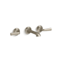 Kallista Script 1.2 GPM Wall Mounted Widespread Bathroom Faucet Brushed Nickel
