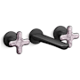 Kallista 002 Collection 1.2 GPM Wall Mounted Vessel Widespread Bathroom Faucet with Pop-Up Drain Assembly Matte Black