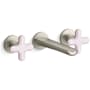 Kallista 002 Collection 1.2 GPM Wall Mounted Vessel Widespread Bathroom Faucet with Pop-Up Drain Assembly Brushed Nickel