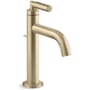 Kallista Vir Stil Minimal 1.2 GPM Single Hole Bathroom Faucet with Pop-Up Drain Assembly Brushed French Gold