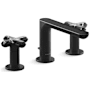 Kallista 002 Collection 1.2 GPM Widespread Bathroom Faucet with Pop-Up Drain Assembly Matte Black