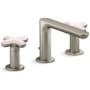 Kallista 002 Collection 1.2 GPM Widespread Bathroom Faucet with Pop-Up Drain Assembly Brushed Nickel