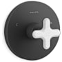 Kallista 002 Thermostatic Valve Trim Only with Single Cross Handle - Less Rough In Matte Black