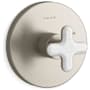 Kallista 002 Thermostatic Valve Trim Only with Single Cross Handle - Less Rough In Brushed Nickel