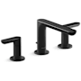 Kallista 002 Collection 1.2 GPM Widespread Bathroom Faucet with Pop-Up Drain Assembly Matte Black