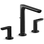 Kallista 002 Collection 1.2 GPM Widespread Bathroom Faucet with Pop-Up Drain Assembly Matte Black