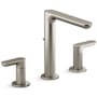 Kallista 002 Collection 1.2 GPM Widespread Bathroom Faucet with Pop-Up Drain Assembly Brushed Nickel