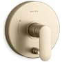 Kallista 002 Two Function Pressure Balanced Valve Trim Only with Single Lever Handle and Integrated Diverter - Less Rough In Brushed French Gold
