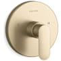 Kallista 002 Collection Thermostatic Valve Trim Only with Single Lever Handle - Less Rough In Brushed French Gold