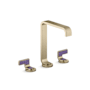 Kallista Guise Collection 1.2 GPM Vessel Widespread Bathroom Faucet with Pop-Up Drain Assembly Brushed French Gold / Deep Violet Diamond