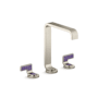 Kallista Guise Collection 1.2 GPM Vessel Widespread Bathroom Faucet with Pop-Up Drain Assembly Brushed Nickel / Deep Violet Diamond