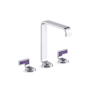Kallista Guise Collection 1.2 GPM Vessel Widespread Bathroom Faucet with Pop-Up Drain Assembly Polished Chrome / Deep Violet Diamond
