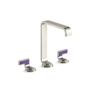 Kallista Guise Collection 1.2 GPM Vessel Widespread Bathroom Faucet with Pop-Up Drain Assembly Polished Nickel / Deep Violet Diamond