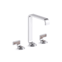 Kallista Guise Collection 1.2 GPM Vessel Widespread Bathroom Faucet with Pop-Up Drain Assembly Polished Chrome / Light Dusty Wave