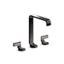 Kallista Guise Collection 1.2 GPM Vessel Widespread Bathroom Faucet with Pop-Up Drain Assembly Polished Graphite / Light Dusty Wave