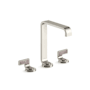 Kallista Guise Collection 1.2 GPM Vessel Widespread Bathroom Faucet with Pop-Up Drain Assembly Polished Nickel / Light Dusty Wave