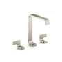 Kallista Guise Collection 1.2 GPM Vessel Widespread Bathroom Faucet with Pop-Up Drain Assembly Brushed Nickel