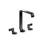 Kallista Guise Collection 1.2 GPM Vessel Widespread Bathroom Faucet with Pop-Up Drain Assembly Polished Graphite