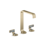 Kallista Guise Collection 1.2 GPM Vessel Widespread Bathroom Faucet with Pop-Up Drain Assembly Brushed French Gold / Steel Gray Wave