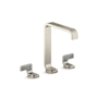 Kallista Guise Collection 1.2 GPM Vessel Widespread Bathroom Faucet with Pop-Up Drain Assembly Brushed Nickel / Steel Gray Wave