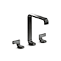 Kallista Guise Collection 1.2 GPM Vessel Widespread Bathroom Faucet with Pop-Up Drain Assembly Polished Graphite / Steel Gray Wave