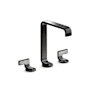 Kallista Guise Collection 1.2 GPM Vessel Widespread Bathroom Faucet with Pop-Up Drain Assembly Polished Graphite / Transparent White Wave