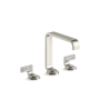 Kallista Guise Collection 1.2 GPM Vessel Widespread Bathroom Faucet with Pop-Up Drain Assembly Polished Nickel / Transparent White Wave