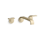Kallista Guise Collection 1.2 GPM Wall Mounted Vessel Widespread Bathroom Faucet Brushed French Gold