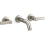 Kallista Vir Stil by L Kirar 1.2 GPM Wall Mounted Widespread Bathroom Faucet Brushed Nickel (PVD)