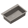 Karran USA Quartz Top Mount Sinks 15-3/4" Drop In Single Basin Quartz Composite Kitchen Sink Concrete