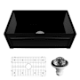 Karran USA Karran FCP30SBWH 30" Single Bowl Panel Front Farmhouse Fireclay Kitchen Sink with Reversible Apron Front Matte Black