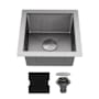 Karran USA Matrix 17" Undermount Single Basin Stainless Steel Kitchen Sink with Basket Strainer and Cutting Board Stainless Steel