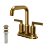 Karran USA Gillingham 1.2 GPM Centerset Bathroom Faucet with Push Pop-Up Drain Assembly Gold