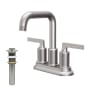 Karran USA Gillingham 1.2 GPM Centerset Bathroom Faucet with Push Pop-Up Drain Assembly Stainless Steel