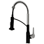 Karran USA Scottsdale 1.8 GPM 18-5/8" Single Hole Kitchen Faucet Matte Black and Spot-Free Stainless Steel