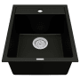 Karran USA Quartz Top Mount Sinks 15-3/4" Drop In Single Basin Quartz Composite Kitchen Sink Black
