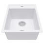 Karran USA Quartz Top Mount Sinks 15-3/4" Drop In Single Basin Quartz Composite Kitchen Sink White