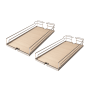 Kessebohmer Arena 17 Inch Wide Dispensa Trays for Cabinet Pull Out Frames - Set of Two Champagne / Maple