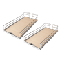 Kessebohmer Arena 17 Inch Wide Dispensa Trays for Cabinet Pull Out Frames - Set of Two Chrome / Maple