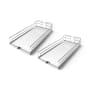 Kessebohmer Arena 17 Inch Wide Dispensa Trays for Cabinet Pull Out Frames - Set of Two Chrome / White