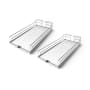 Kessebohmer Arena 7 Inch Wide Dispensa Trays for Cabinet Pull Out Frames - Set of Two Chrome / White